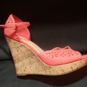 Jasmin Kerrina Coral Cork-Wedges Size 10M